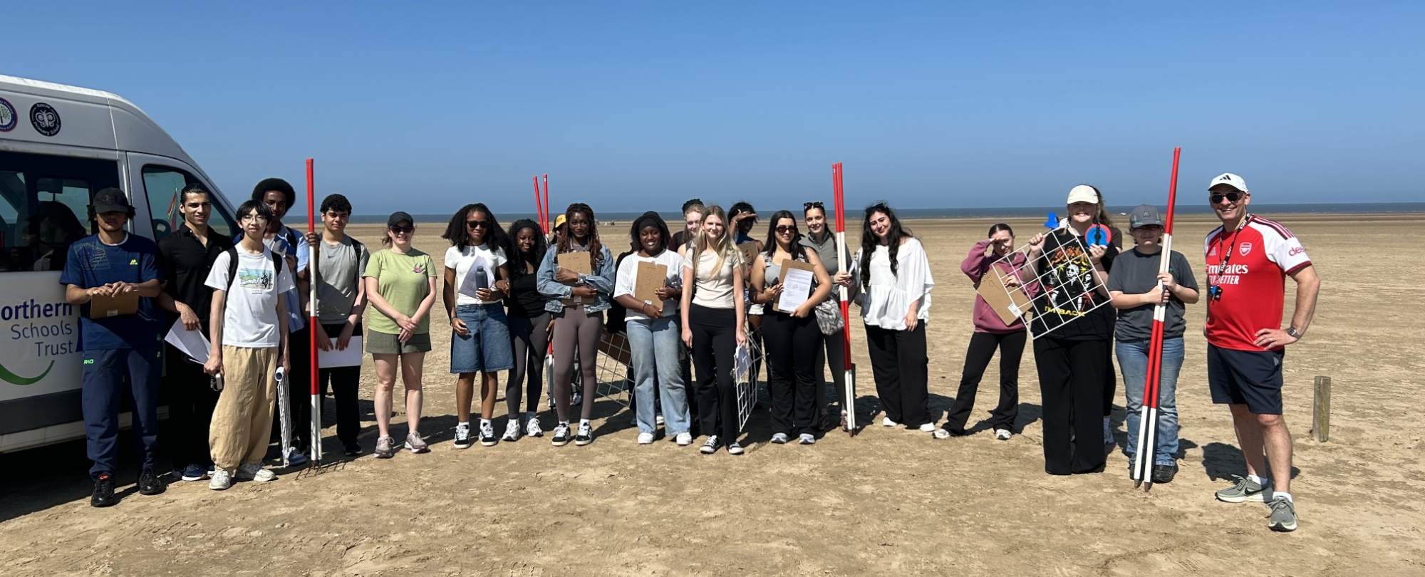 Sixth Form students at Ainsdale Beach