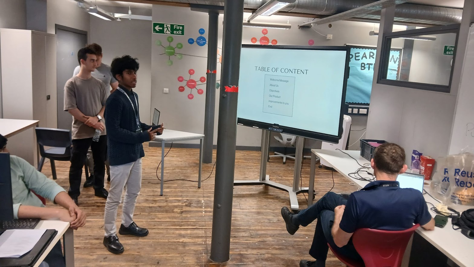 Sixth form students presenting to Kyndryl, world’s leading technology services companies