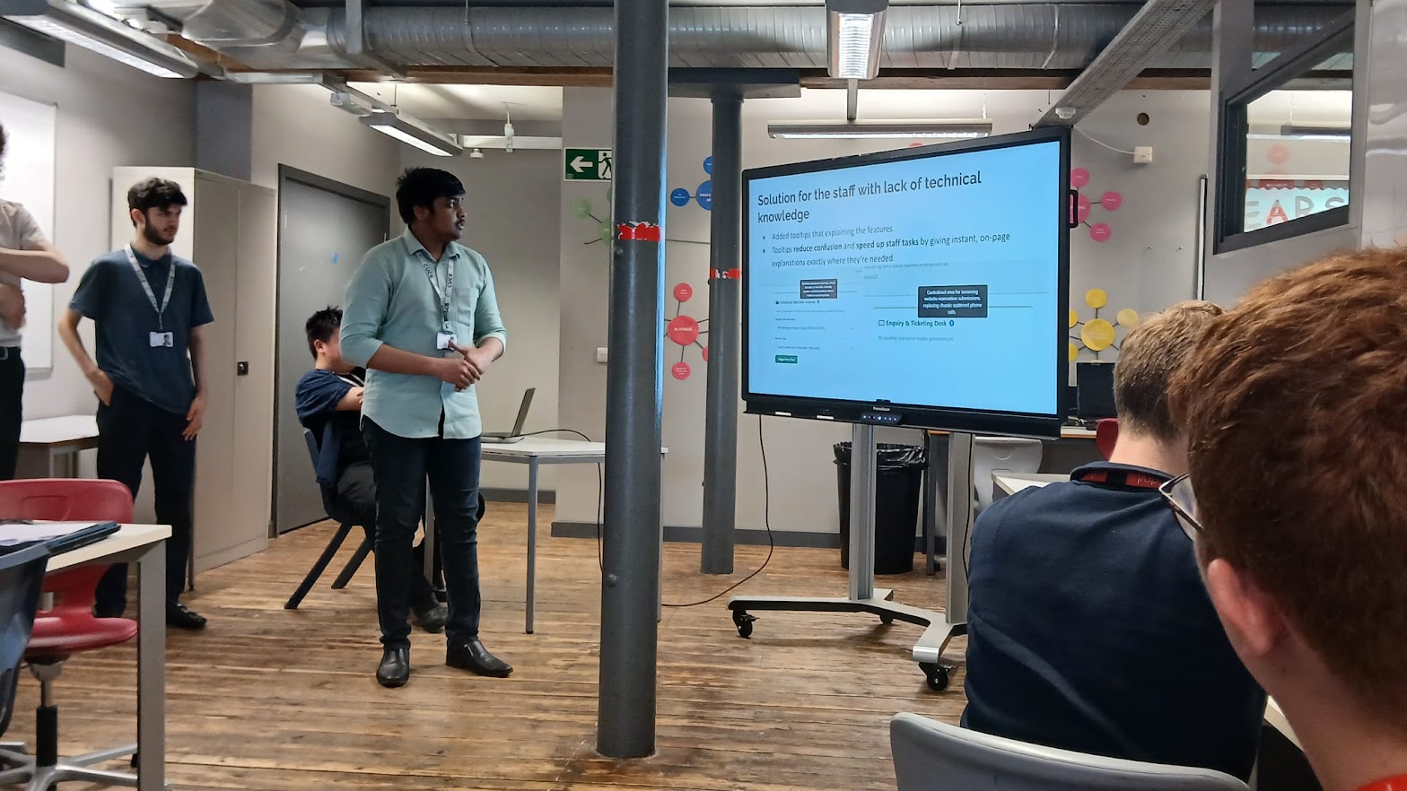 Sixth form students presenting to Kyndryl, world’s leading technology services companies